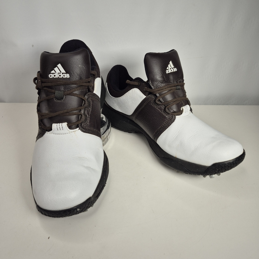 adidas evn 79003 womens white brown golf shoes size 9 1/2.